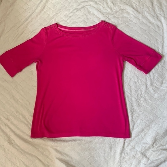 𝅺WESTBOUND FUCHSIA SHORT SLEEVE TOP - Picture 1 of 6